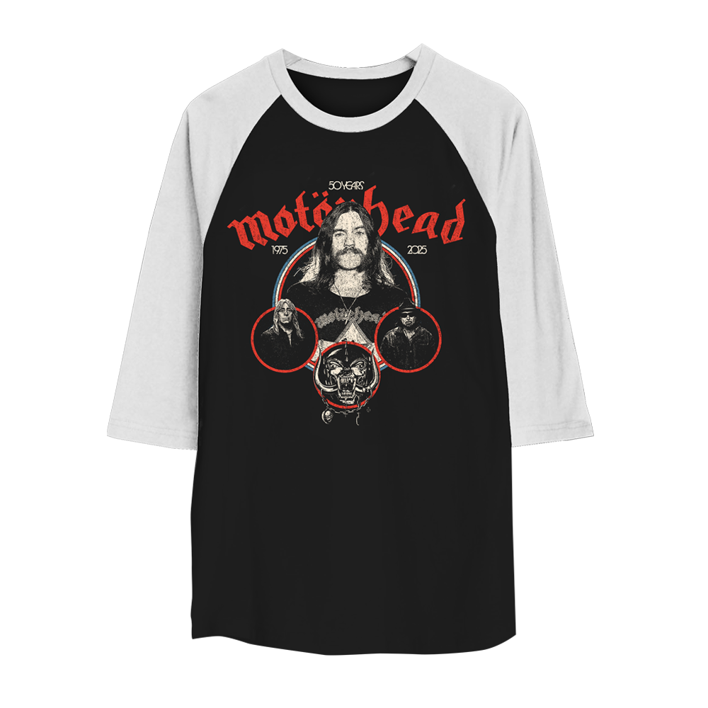 50 Years Raglan Black and White Tee