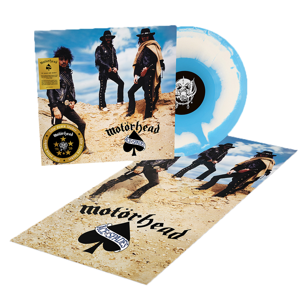 Ace Of Spades 50th Anniversary LP (Blue & White Vinyl With Poster)